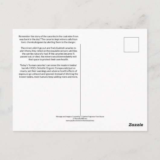 The Human Canaries Already Know ポストカード (裏面)