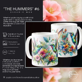 "The Hummers" #6 ハチドリ 陶器マグカップ コーヒーマグカップ