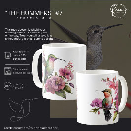 "The Hummers" #7 ハチドリ 陶器マグカップ コーヒーマグカップ