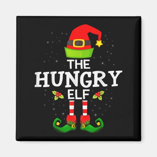 The Hungry Elf Christmas Family Matching Pajama  マグネット (正面)