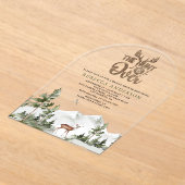The Hunt is Over Forest Deer Bridal Shower アクリル招待状 (レイダウン)