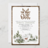 The Hunt is Over Forest Deer Bridal Shower Photo 招待状 (正面)