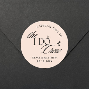 The I Do Crew ウェディングパーティギフト バッシュピンク ラウンドシール