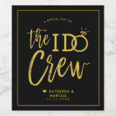 The I Do Crew | 結婚式のウェディングパーティーのお礼 プレゼント ゴールド ワインラベル (シングルラベル)
