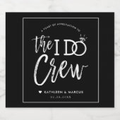 The I Do Crew | 結婚式のウェディングパーティーギフト 黒 ビールラベル (シングルラベル)