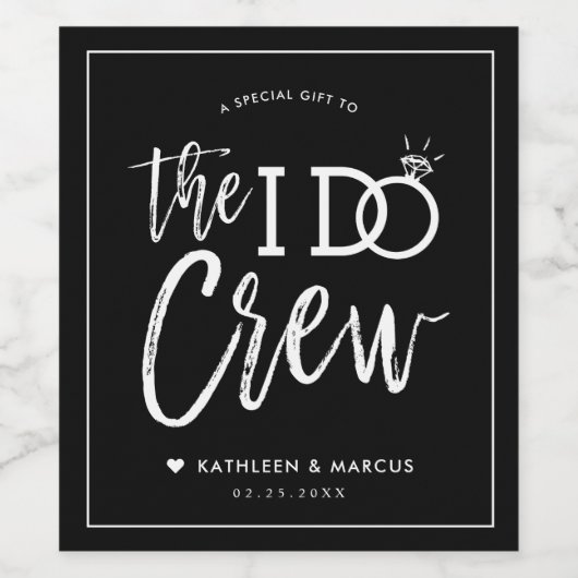The I Do Crew | 結婚式のウェルカムギフト ワインラベル (シングルラベル)