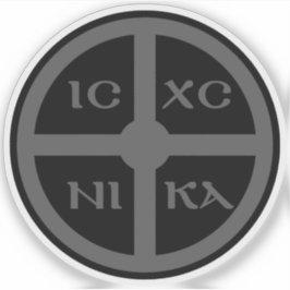 The ICXC NIKA Cross - Jesus Christ Symbol (grey) シール