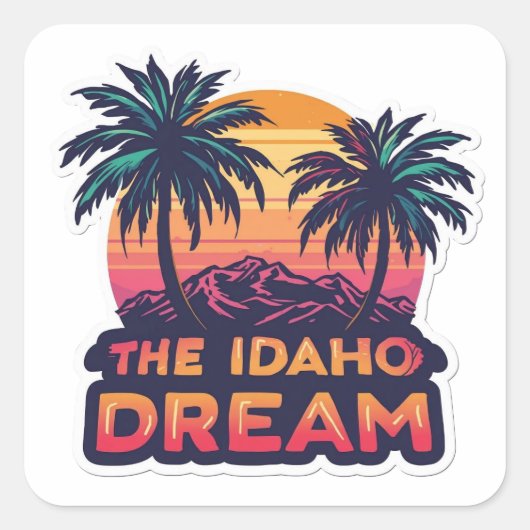 The Idaho Dream American Retro Sunset スクエアシール (正面)