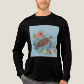 The illustration of a sea turtle トライブレンドＴシャツ (正面)