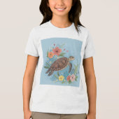The illustration of a sea turtle トライブレンドＴシャツ (正面)