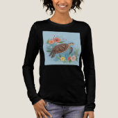 The illustration of a sea turtle トライブレンドＴシャツ (正面)