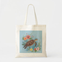 The illustration of a sea turtle トートバッグ