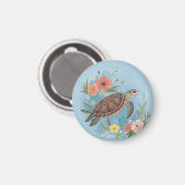 The illustration of a sea turtle マグネット (正面/裏面)