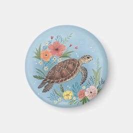 The illustration of a sea turtle マグネット