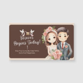 The image features a wedding e-card with a charmin (正面)
