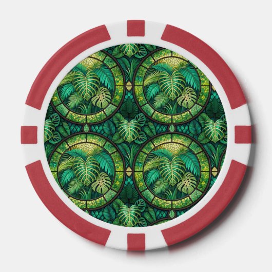 The image shows a poker chip with a vibrant design ポーカーチップ (正面)