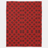 The image shows a reversible blanket with a red フリースブランケット (正面)