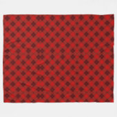 The image shows a reversible blanket with a red フリースブランケット (正面(横))