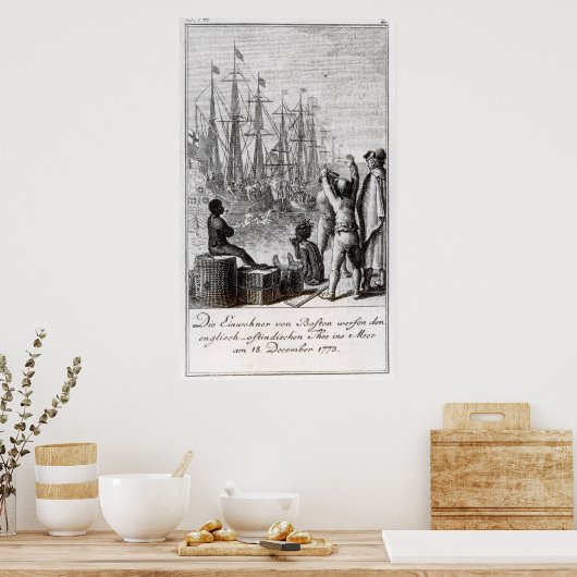 The Inhabitants of Boston Throw ポスター (キッチン)