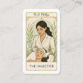 The Injector Med Spa スキン タロット ソーシャルメディアQR 名刺 (正面)