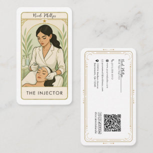 The Injector Med Spa スキン タロット ソーシャルメディアQR 名刺