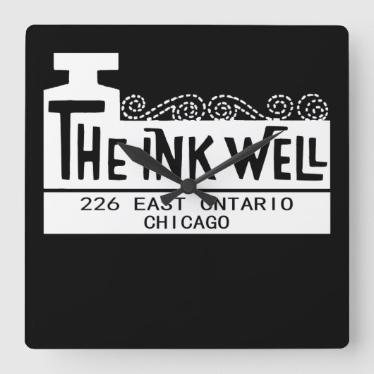 The Ink Well Nightclub, Chicago, IL スクエア壁時計 (正面)