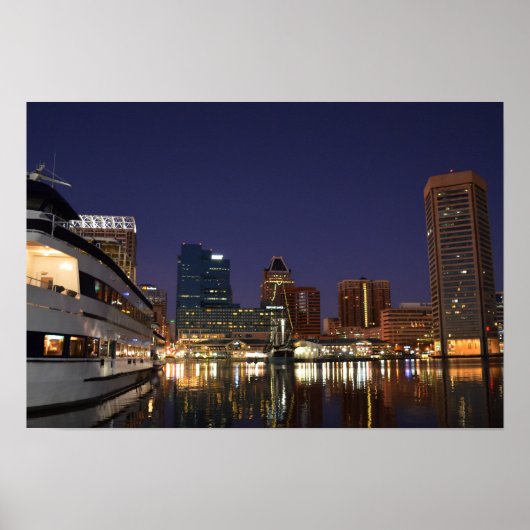 The Inner Harbor at Night ポスター (正面)