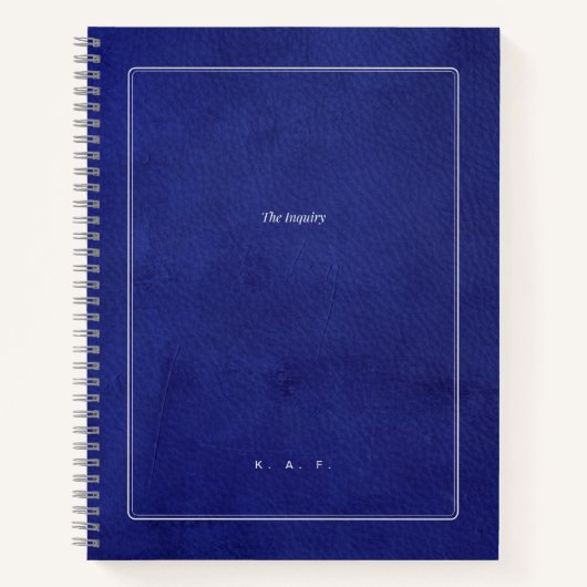 The Inquiry | Indigo Leather & Silver Graduation  ノートブック (正面)
