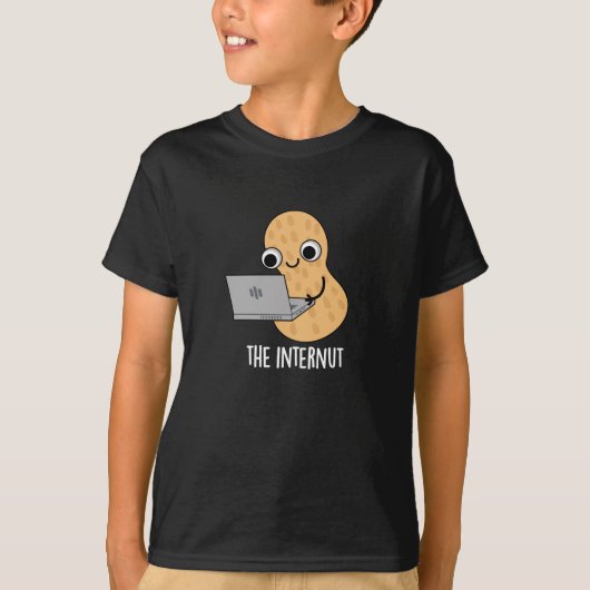 The Internut おもしろい Internet Peanut Pun Dark BG Tシャツ (正面)