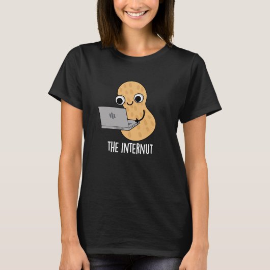 The Internut おもしろい Internet Peanut Pun Dark BG Tシャツ (正面)