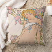 The Iris (1897) by Alphonseミュシャ クッション (ブランケット)