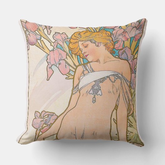 The Iris (1897) by Alphonseミュシャ クッション (正面)