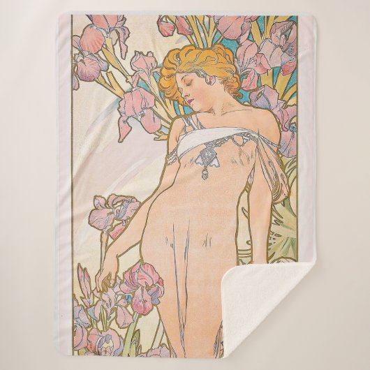 The Iris (1897) by Alphonseミュシャ シェルパブランケット (正面)