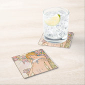 The Iris (1897) by Alphonseミュシャ スクエアペーパーコースター (インサイチュ)