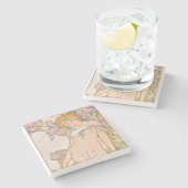 The Iris (1897) by Alphonseミュシャ ストーンコースター (横)