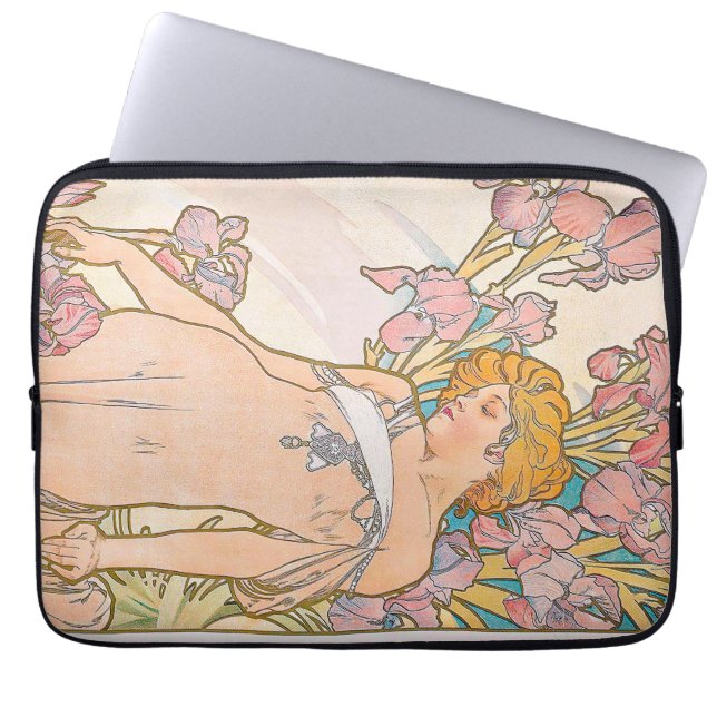 The Iris (1897) by Alphonseミュシャ ラップトップスリーブ (正面)