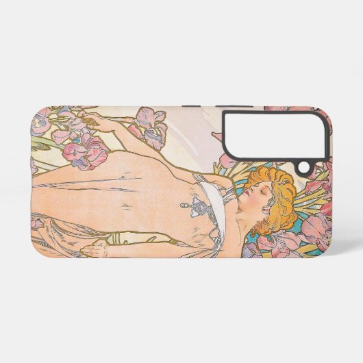 The Iris (1897) by Alphonseミュシャ Samsung Galaxyケース (裏面横)