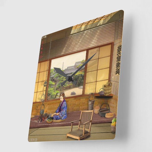 The Irori スクエア壁時計 (傾斜)