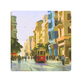 The Istanbul nostalgic tramway メタルプリント