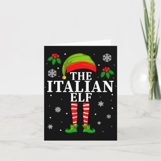 The Italian Elf Family Matching Christmas Pajama L カード (正面)