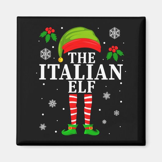 The Italian Elf Family Matching Christmas Pajama L マグネット (正面)