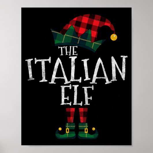 The Italian Elf Matching Family Group Gift Funny C ポスター (正面)