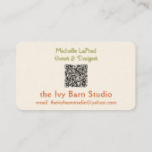 The Ivy Barn Studio 名刺 (裏面)