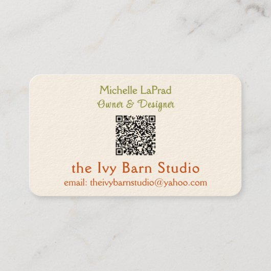 The Ivy Barn Studio 名刺 (裏面)