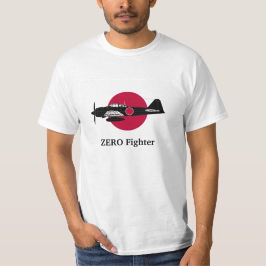 The Japanese flag and Zero fighter Tシャツ (正面)