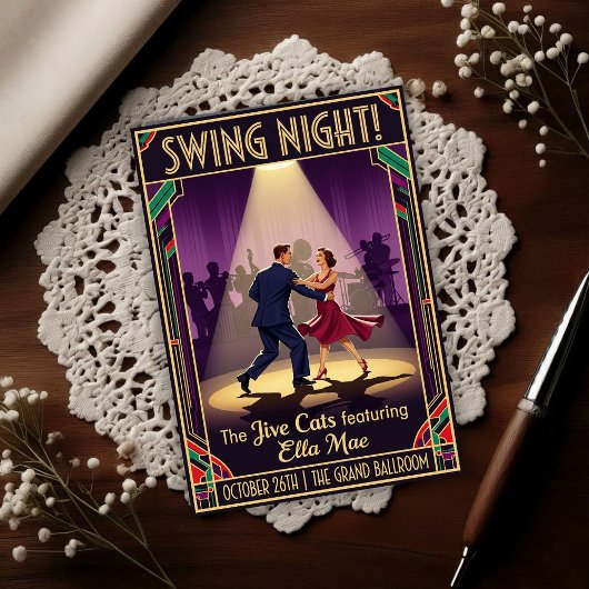 The Jive Cats Swing Night Vintage  ポストカード