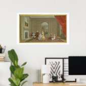 The John Bacon Family, c.1742-43 (キャンバス上の油) ポスター (ホームオフィス)