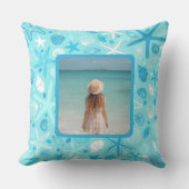 The Johnson Beach House Pillow, Cute Sea Pattern クッション (正面)