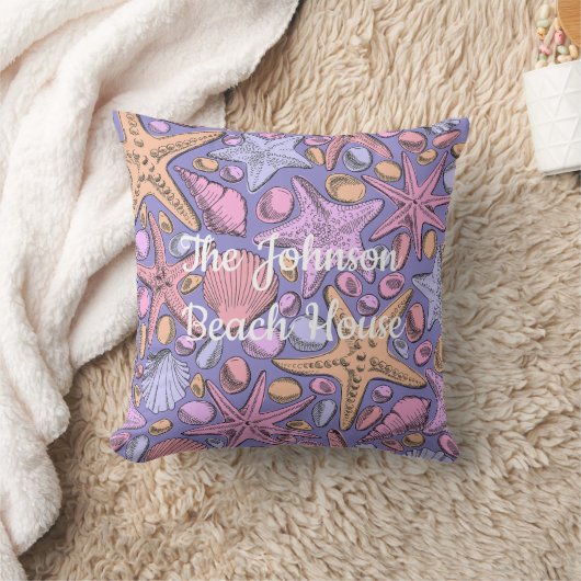 The Johnson Beach House Pillow, Purple Fantasy クッション (ブランケット)