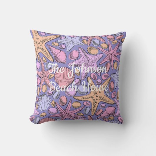 The Johnson Beach House Pillow, Purple Fantasy クッション (正面)